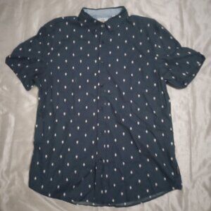 Ben Sherman men's shirt sizeXL blue short sleeves popsicle design work fun boho